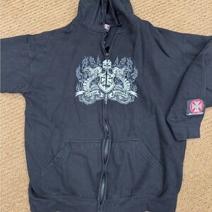 Affliction Black Hoodie with Dragon Graphic